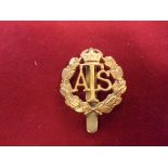 Auxiliary Territorial Service WWII Cap Badge (Gilding-metal), slider.