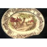 Royal Staffordshire Dinner Plate- by 'A.J.Wilkinson Ltd' Rural scenes - Horses and collages unboxed