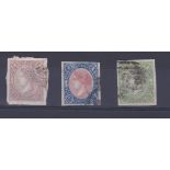 Spain 1865-Definitives SG81,82,84 used cat value £130