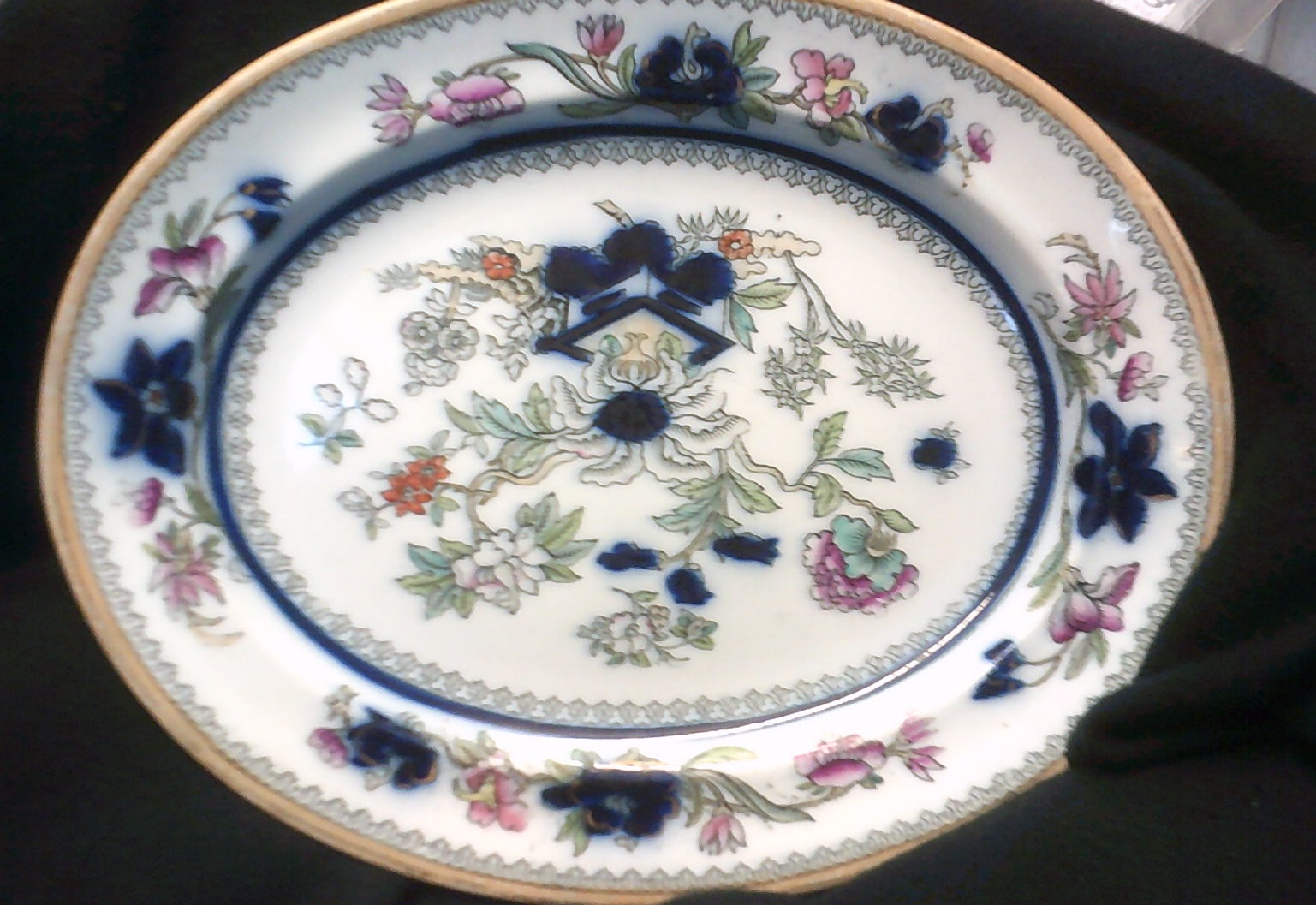 Vintage Oval Plate, No.2935/(11) - floral design-no maker mark