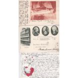 Postcards-Germany-Three early cards-Valentine, Iris and Gofthe-used 1898/1899 (3)
