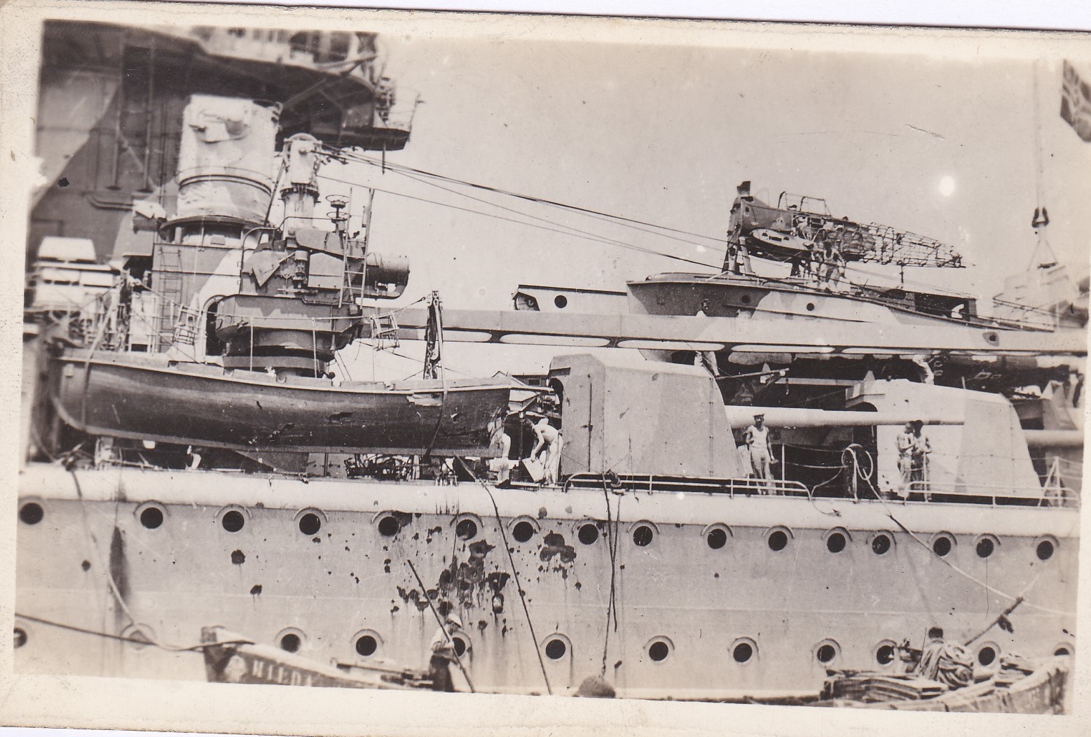 Battleship Admiral Graf Spee - WWII Naval Battle of the River Plate Postcard depicting the Crew