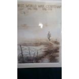 First World War Centenary 1914-1918 to 2014-2018 Prints (2), barbed wired with the names of the