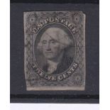 USA 1851-Washington 12 cents black, Scott A16, SG12b, fine used cat £275