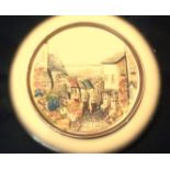 Vintage Chalk ware wall plaque-hand painted of Covelly - 3d image small chip to rim unboxed