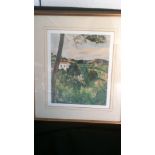 Print-Paul Cezanne (1839-1906)-Paris-Mussee de l'orangeni-gold rim wood frame 14 x 16 approx.