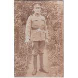 Royal Army Service Corps WWI Postcard, Portrait with 'RP' armband, Regimental Police. Scarce