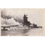 Battleship Admiral Graf Spee - WWII Naval Battle of the River Plate Postcard depicting an side