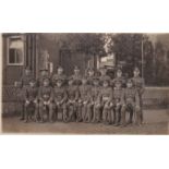 British and Commonwealth Forces WWI Postcard, a group photo of Mixed Regiments including: Berkshire,