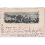 Postcards-1897 used view Pforzheim vom Romerwege, used to Frankfurt
