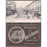 Postcards-Suffolk-Bury St Edmunds-Three early views-Buttermarket, Town hall, good activity and a