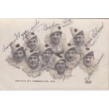 Postcard-Norfolk/Clowns 1914-RP of group of clowns - Catlin's Great Yarmouth Co, autographed by