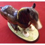 Vintage-Beswick-Shire Horse's on stand, excellent condition, stamped 'Beswick England 6' on the