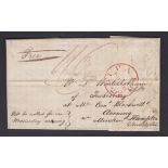 London 1822 EL-To Avening with red London paid marks, charged 1/6 despite M/S free.XXX