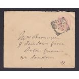 Great Britain 1901- used 1d, pink, stationery envelope, Seaford to London with fine Seaford timed