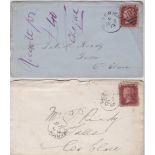 Ireland 1862 -Cover Limerick-Co Clare, with 1d rose-red(SG40) with 271 cancel in a diamond and