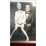 Framed Photo-11 x 9 Twiggy and John Stead - autographed by both artist