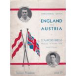 England v Austria 1932 December 7th International match at Stamford Bridge light vertical fold