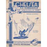 Chelsea v Blackpool 1938 February 26th horizontal & vertical folds rusty staple