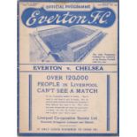 Everton V Chelsea 1937 November 13th rev bit grubby