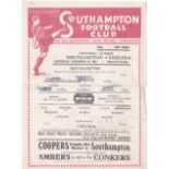 Southampton v Chelsea 1945 December 29th horizontal & vertical folds score graffiti tears centre