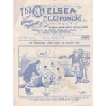 Chelsea v Everton 1934 April 14th vertical fold rusty staple hole punched left