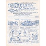 Chelsea v Preston North End 1922 November 11th original programme removed from bound volume