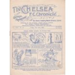 Chelsea v Bristol City 1930 April 18th horizontal folds rusty staple rev pencil score graffiti