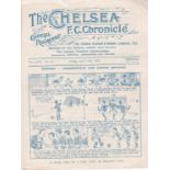 Chelsea v Huddersfield 1922 April 14th horizontal fold some pen graffiti reverse