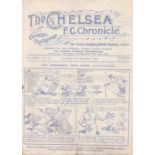 Chelsea v Preston North End 1929 December 21st horizontal & vertical folds rusty staple hole