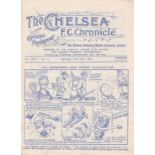 Chelsea v Derby County 1931 April 11th light horizontal fold staple rusty hole punched to left