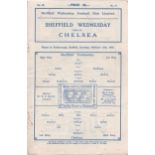 Sheffield Wednesday v Chelsea 1932 February 13th horizontal fold rusty staple