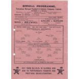 Tottenham Hotspurs v Chelsea 1945 November 24th horizontal & vertical folds score graffiti hole