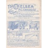 Chelsea v Swansea 1929 December 7th horizontal fold rusty staple