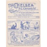 Chelsea v Manchester City 1930 November 15th original programme removed from bound volume