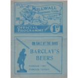 Millwall v Chelsea 1937 January 30th FA Cup 4th round tie horizontal & vertical folds rusty staple
