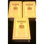 Wisden-2000,2001,2002-Almanack-Hardbacks with dust covers, very fine