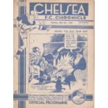 Chelsea v Stoke City 1936 December 28th no staple