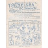 Chelsea v Coventry City 1924 August 30th vertical & horizontal folds little grubby