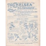 Chelsea v Sunderland 1924 April 26th vertical & horizontal folds score graffiti on rev