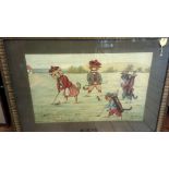 Golfing Print - A very fine Louis Wain large print 'The Putt' 2' x 2'