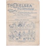 Chelsea v Preston North End 1920 November 6th edge wear horizontal fold small tear right hand side
