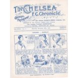 Chelsea v Burnley 1922 November 25th original programme removed from bound volume