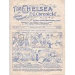 Chelsea v Portsmouth 1931 April 25th horizontal & vertical folds dirty staple score graffiti