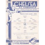 Chelsea 1938 August 17th Practice Match (Blues v Reds) horizontal & vertical folds bottom left