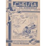 Chelsea v Everton 1936 November 28th horizontal fold rusty staple