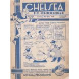 Chelsea v Leicester City 1938 April 9th horizontal & vertical folds very toned