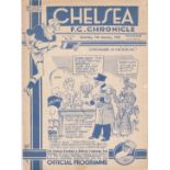 Chelsea v Arsenal 1939 January 7th vertical fold rev score graffiti
