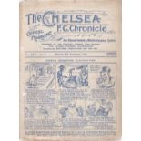 Chelsea v Manchester United 1930 September 6th horizontal fold hole punched left rev team change