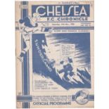 Chelsea v Sunderland 1936 November 14th horizontal fold some graffiti on top right front